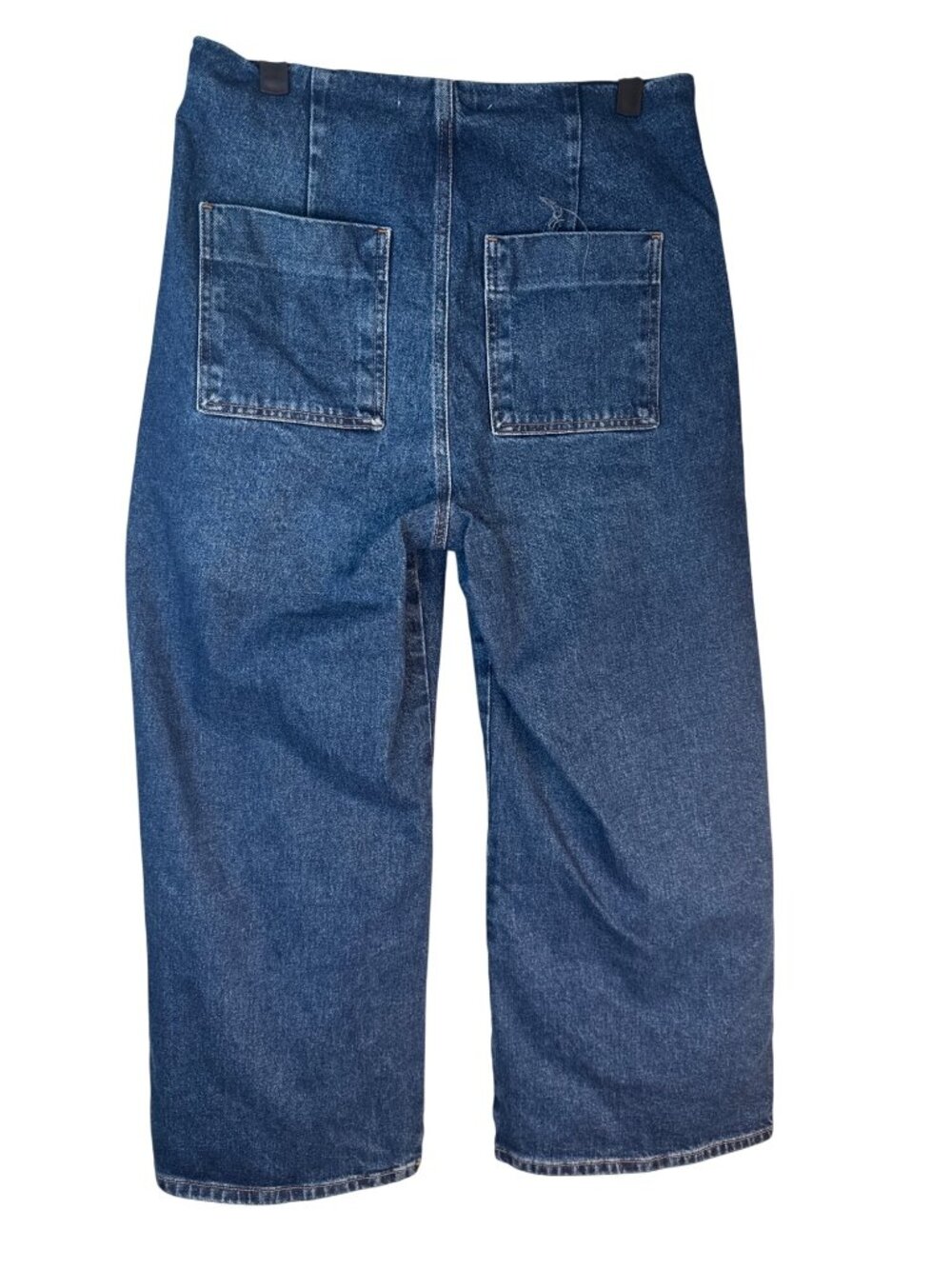 ZARA Wide Leg Button Size 6 Side Jeans Denim High Waist - Picture 3 of 12